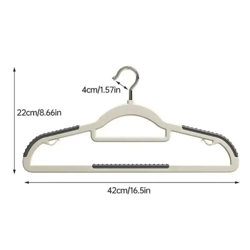 Non Slip No Mark Hangers, Rubber Grip & 360° Swivel Hook, Heavy - Duty for Wet/Dry Clothes Storage Save Dormitory Storage Space
