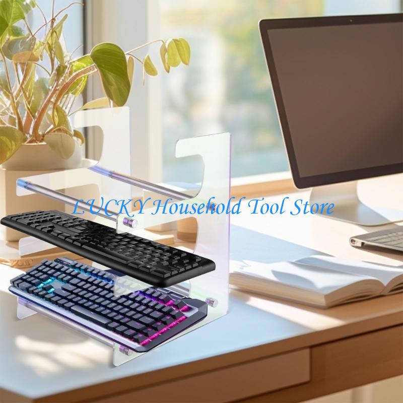 

J0MC Contemporary Acrylics Keyboard Stand 3 Tiered Rack for Stylish Organization China Mainland