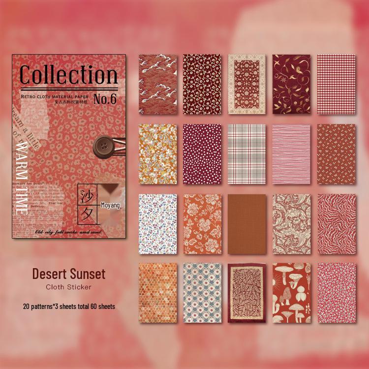 Retro Floral Cloth Pattern Paper for DIY Decoration and Collage