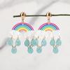 Cute Clouds Rainbow Raindrop Acrylic Earrings for Women Girls Cartoon Moon Purple Cloud Star Drop Earring Fashion Jewelry Gift