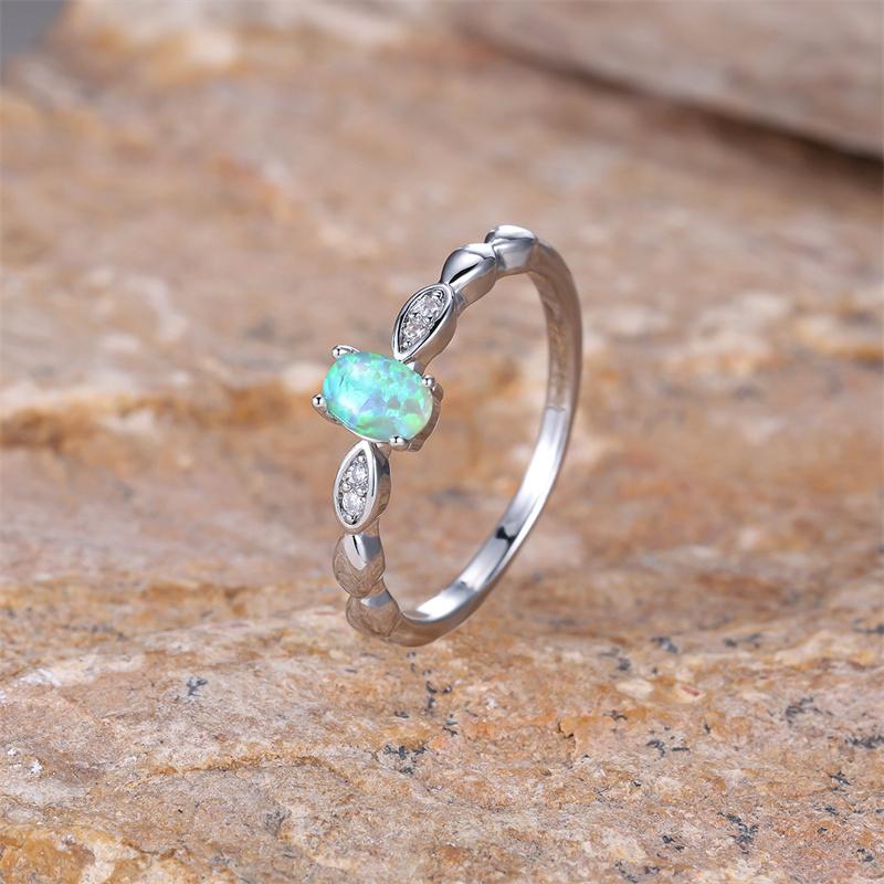 Inele de Angajament cu Piatră Ovală Mare Inele Ou cu Opal Alb Foc Pentru Femei Inele de Căsătorie Aurii Vintage Bijuterii Accesoriu Minimalist