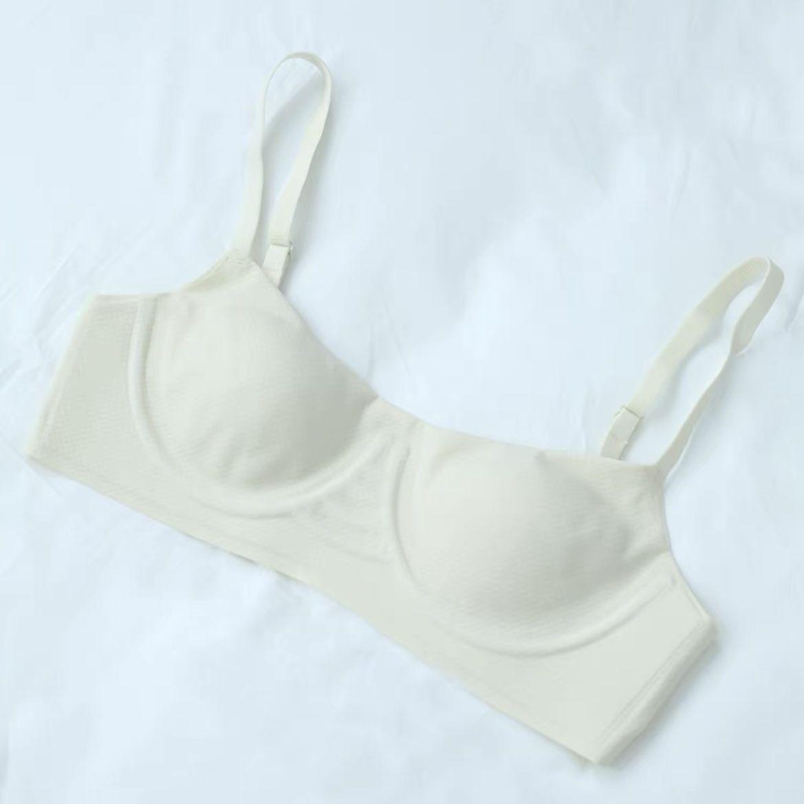 Неощутимый Удобный Пуш-ап Женский Бесшовный Мягкий Поддерживающий Без косточек Поднимающий Тонкий Бюстгальтер Трусы S белый