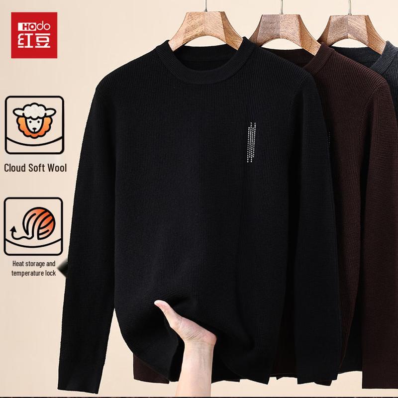 Hongdou Men's Crewneck Warm Casual Pullover Sweater
