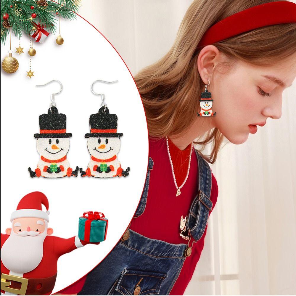 1Pair Christmas Tree Christmas Earring Handmade Sew Xmas  Eardrop Santa Claus  Earrings  Women