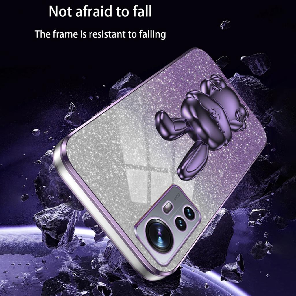 For Xiaomi 12 Lite 5G Anti-fall PC+TPU Lovely Rabbit Cell Phone Pull-out Kickstand Case