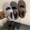 Single Shoes Velvet Women's College Wind Season Thin Thick-soled Birkenstocks Cotton Shoes Inner Height Increase Mary Jane Shoes Fluffy Shoes