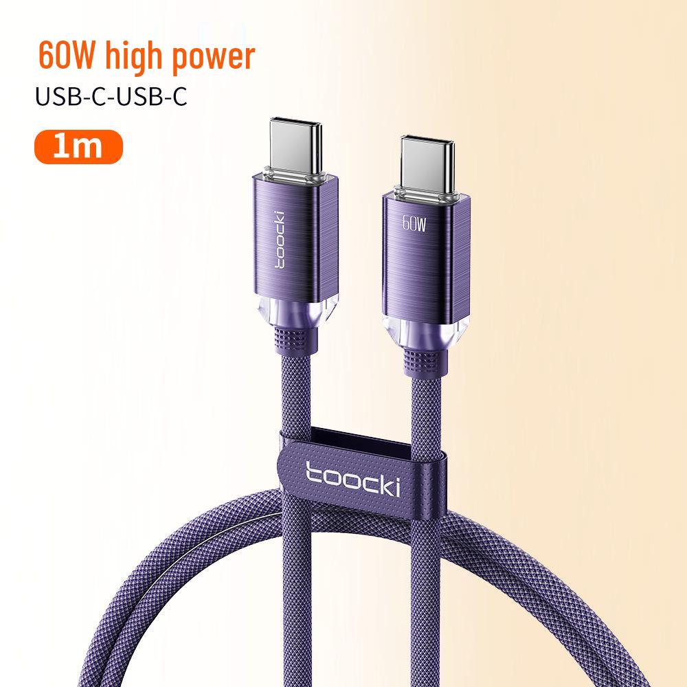 

Toocki PD60W USB-C Fast Charging Cable for Samsung, Huawei, Xiaomi - Crystal Aluminum Alloy Data Cable