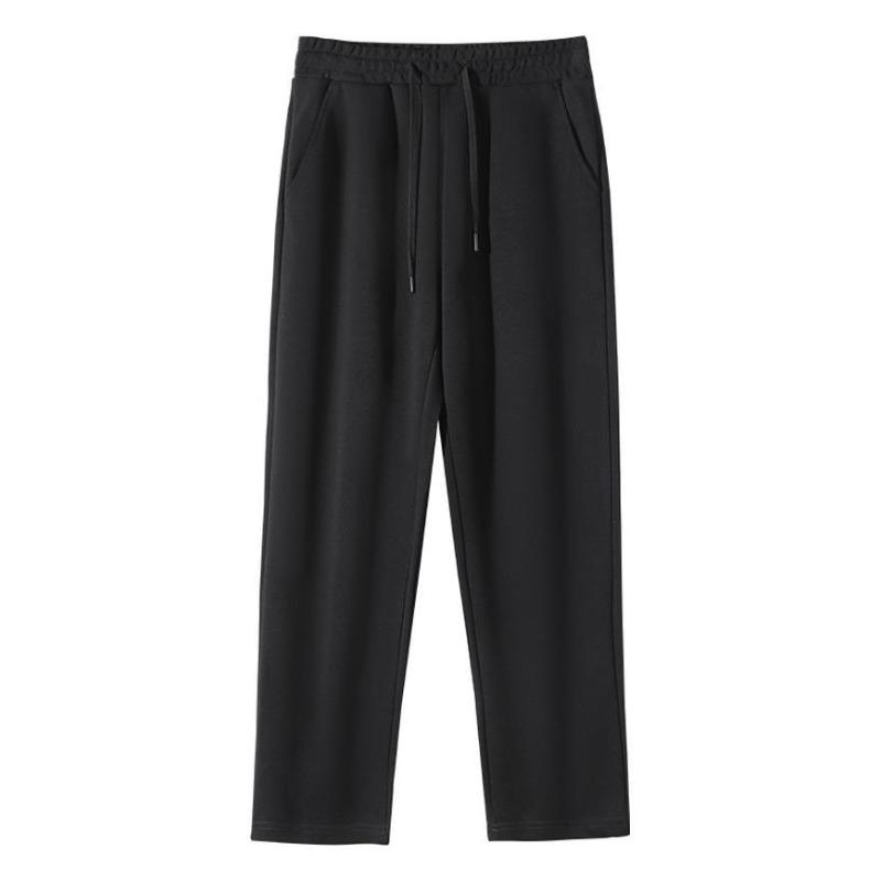 Ghua cotton wide-footed sweatpants spring and autumn men's same solid-color loose pants casual pants straight flat pants