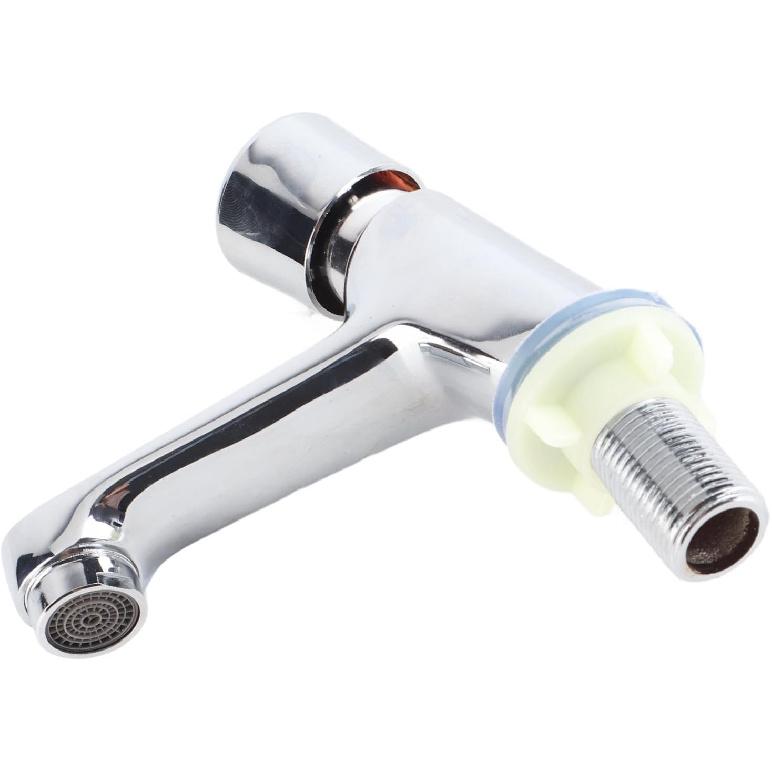 Water Saving Time Delay Faucet, Public Ktchen Bathroom Chrome Plated Self Closing Water Saving Time Delay Basin Sink Tap Faucet, for Home Kitchen,