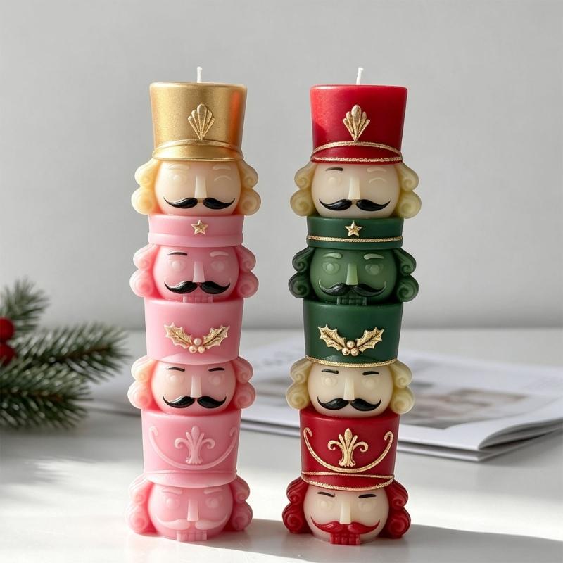 Christmas Candle Project Form with Holiday Figure Outline, Flexible Craft Tool for Clay Work, Pouring Tasks, and Seasonal Table Styling