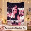 Benutzerdefinierter personalisierter Wandteppich, Lana Del Rey Druck, Benutzerdefinierter Name, Text, Wandkunst zum Aufhängen für das Schlafzimmer