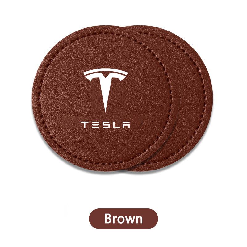 Car Anti-Slip Water Cup Pad Cup Slot Coasters Anti-skid Mat Auto Accessories For Tesla Model 3 Model S X Model Y Roadster SpaceX