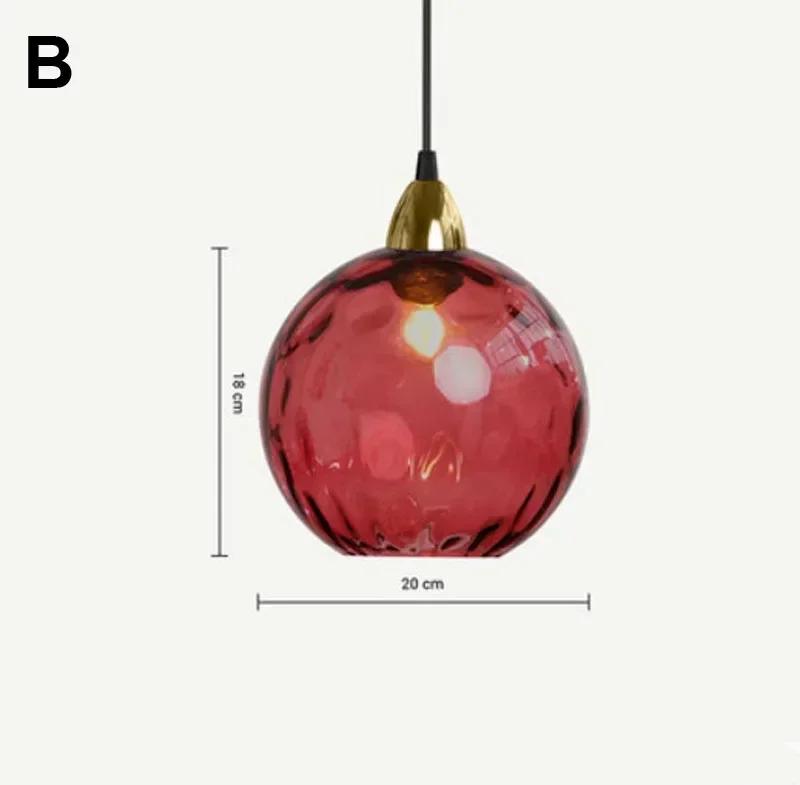 Nordic Luxury Colorful Glass Pendant Light Modern Living Room LED Chandelier Classical Glass Lampshade Home Decoration Gloss