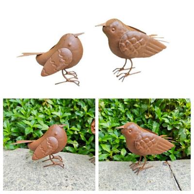 Rustic Style Iron Art Birds Ornament Metal Bird Ornament New Metal Birds Statue  Outdoor Garden