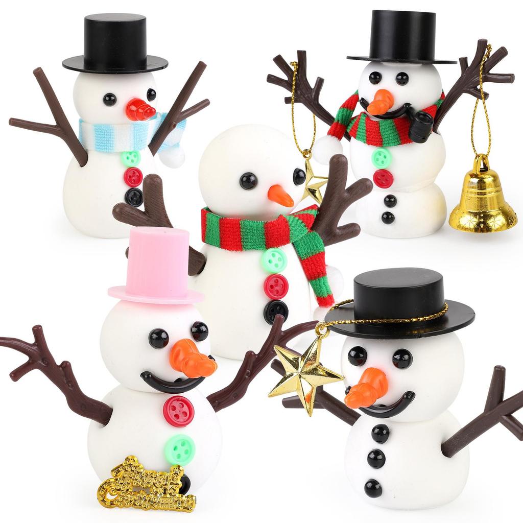 Children's DIY Snowman Kit - Winter Party Craft with Christmas Hat & Stocking