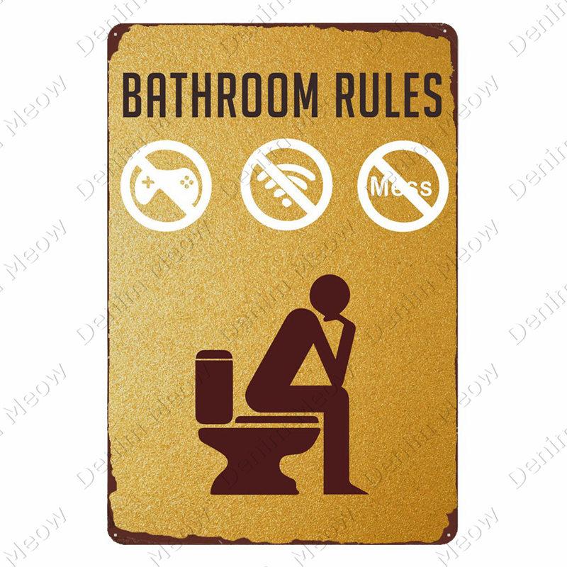 Keine Ablagerungen Vintage Metallblechschilder, Toilettenschilder, Retro Plakette, Lustiges Wortkunst-Poster, Bar, Café, Wanddekoration, Damen Herren
