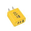 65W GaN Charger USB PD Type-C Fast Charging 3-Port Phone Adapter QC3.0 Compatible with IPhone 15 Pro Max Samsung Galaxy