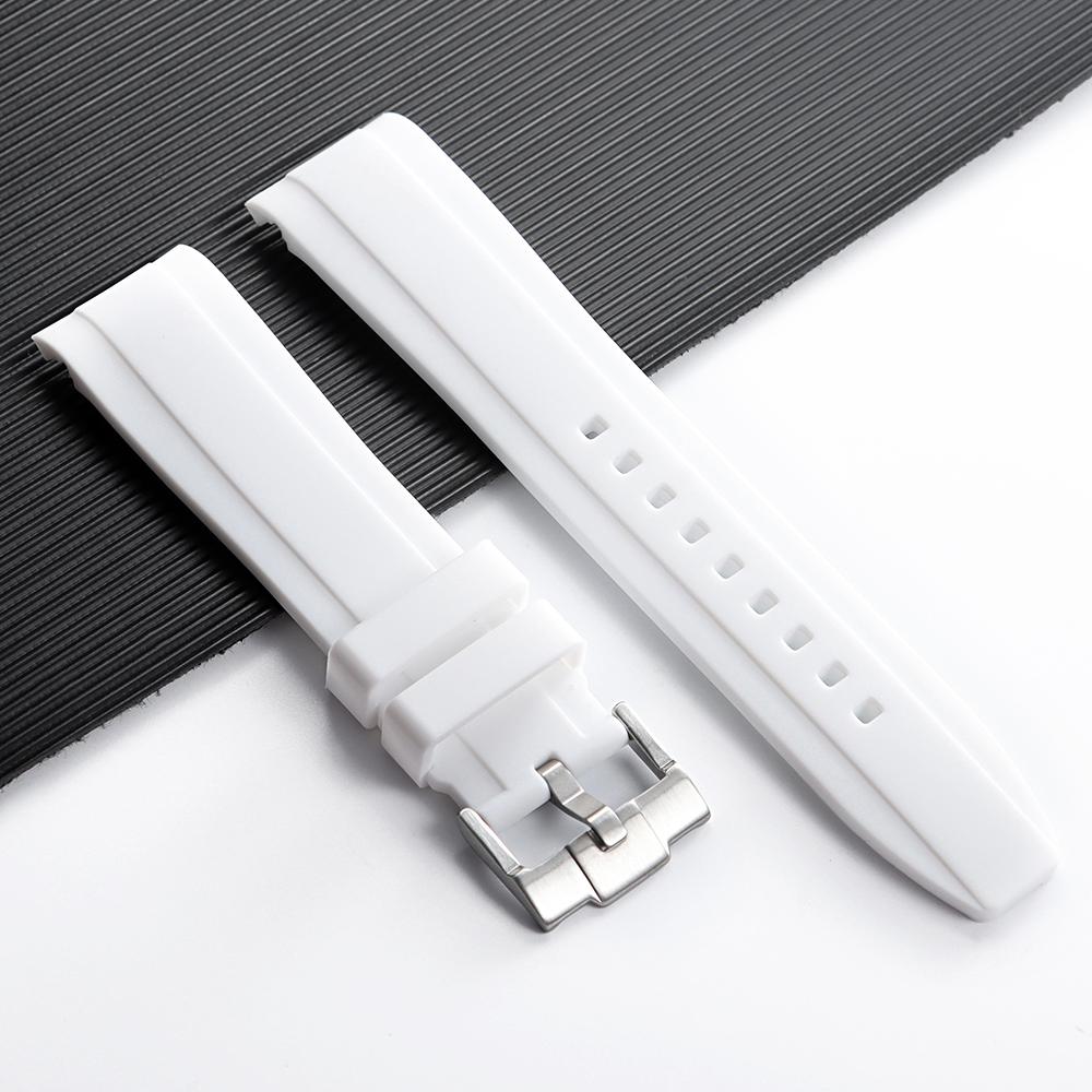 Hochwertiges Kautschukarmband mit gebogenem Ende 20mm 22mm Silikon-Uhrenarmband für Swatch für Omega Moonswatch Armband Wasserdichtes Armband
