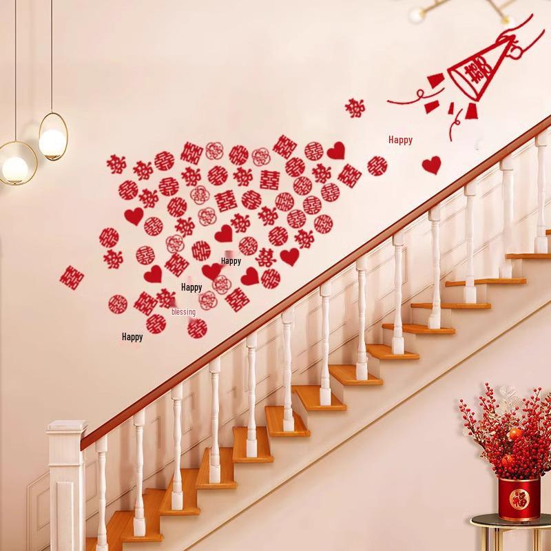 2025 Stylish Xi Character Sticker for Wedding Room and Stairway Decoration