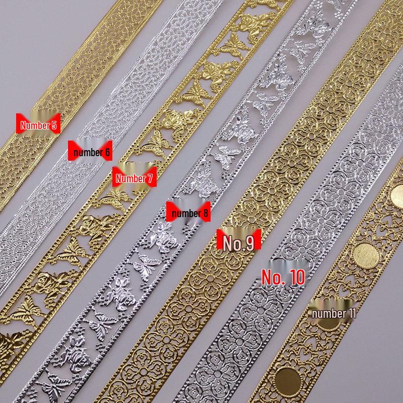 Decorative Wrought Iron Lace Strips In Gold & Silver for Photo Frames