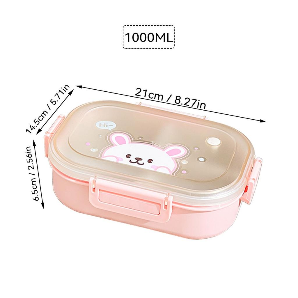 Tragbare 3 Fächer Cartoon Kinder Lunchbox Mikrowellengeeignet Kunststoff Getrennte Bento Box Große Kapazität Lebensmittelbehälter Für Schüler Schule