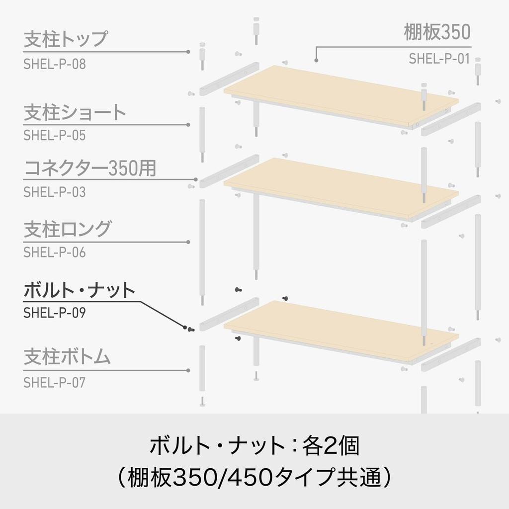 like-it Shelving System Option Parts Connecting Bolts and Nuts 2-Piece Set Black SHEL-P-09