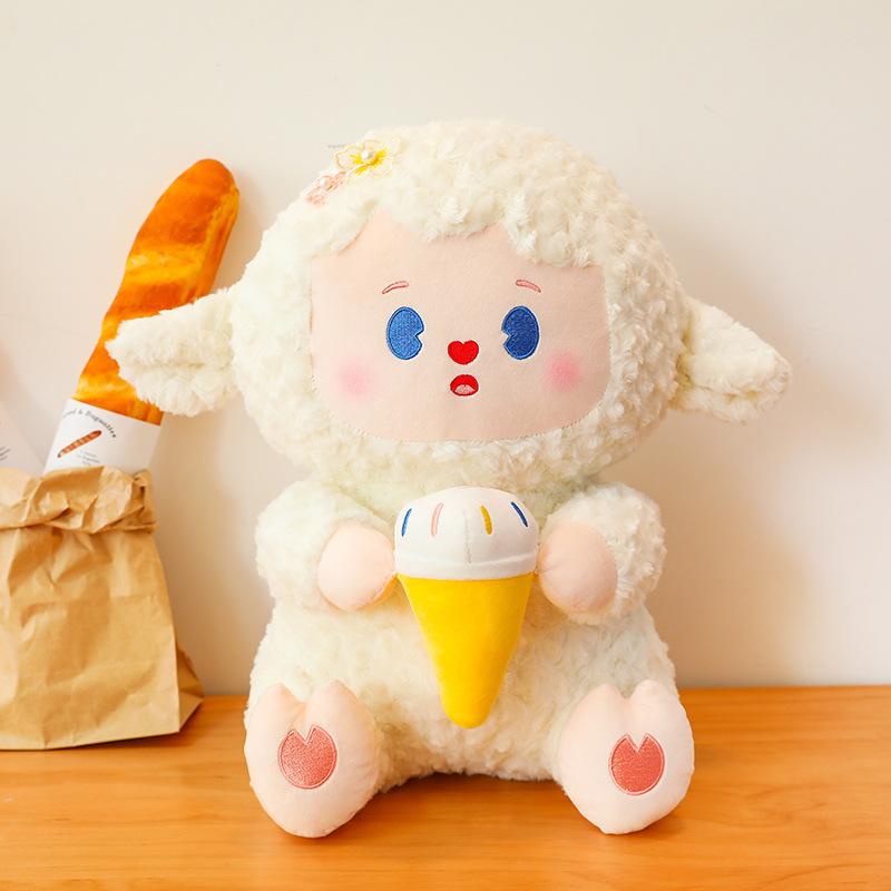 

Cone Cream Ice Sheep Doll Animal Plush Toy Cartoon Pillow Children Gift Festival 23cm/9.06in