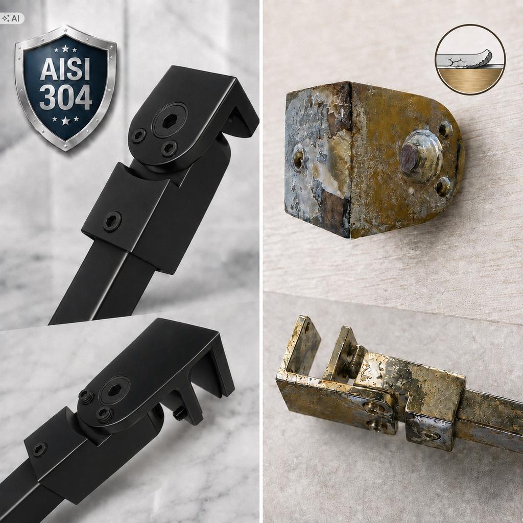 Stabilizer Top Bracket For Shower Cabin Wall 80 Matte Black