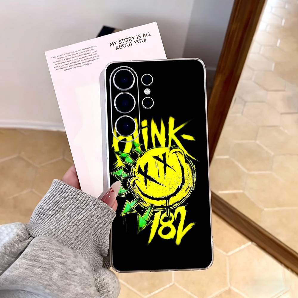 Punk B-Blink-182 Band Phone Case For Samsung S25,S24,S21,S22,S23,S30,Ultra,S20,Plus,Fe,Note,10,9,5G Transparent Cover