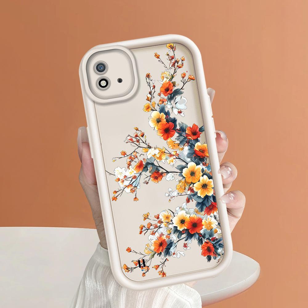 Soft Silicone Square Ladder Printing Pattern Phone Casing Full Cover Camera Shockproof Protection Rubber Case for OPPO Realme