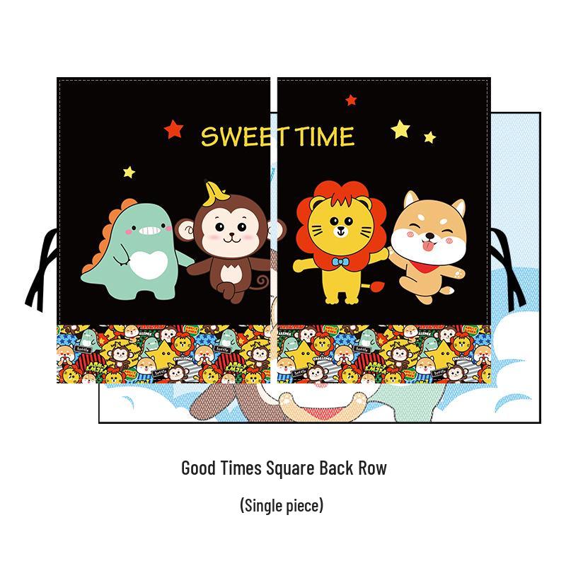 Children's Magnetic Sun Shade Curtains - Double Layer Mesh for Car Windows, Heat Insulation, Light Blocking, Cartoon Design