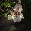 Solar-Powered Snowman Lantern - Outdoor Christmas Resin Ornament