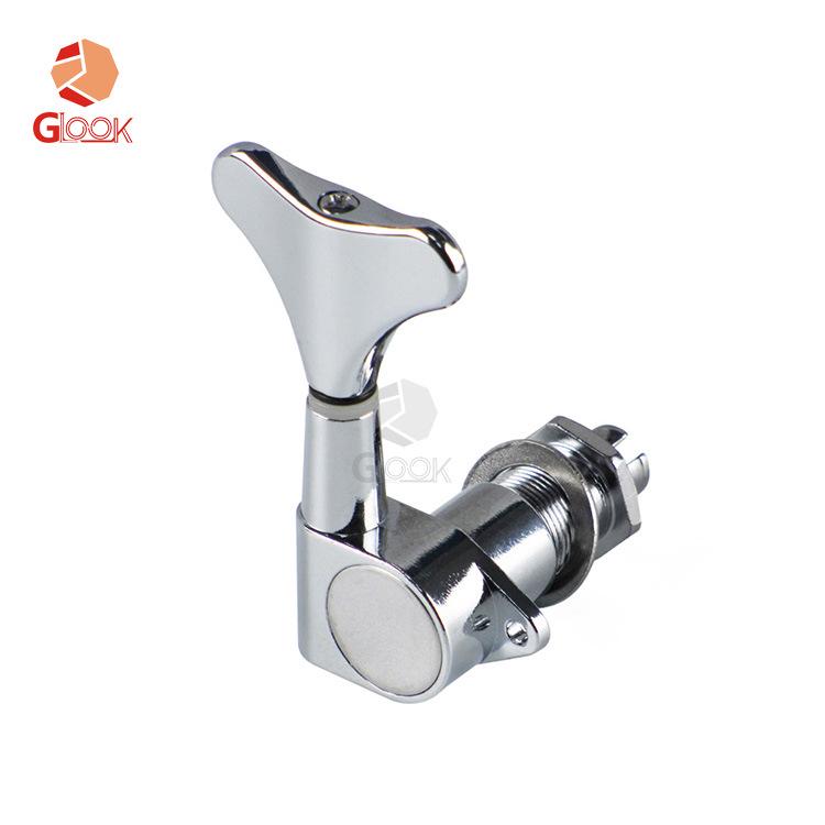 Fully Enclosed Electric Bass String Tuners with String Pegs and Machine Heads