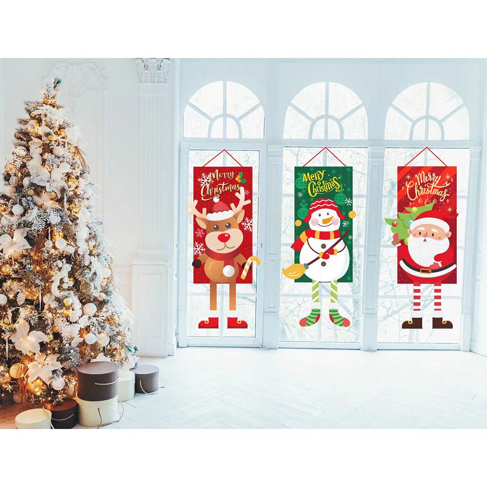 Merry Christmas Hanging Flag Ornaments Cute Shapes Xmas Gifts For Home Walls Windows Door Decoration