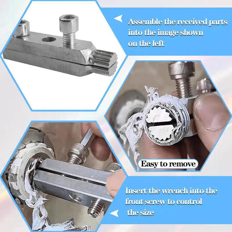 3pcs/set Adjustable Metal Pipe Breaker Tool Kit | Quick-Release Screw Extractor for Faucets, Universal Nut Remover for 4/6 Inch, Ideal Disassembly 