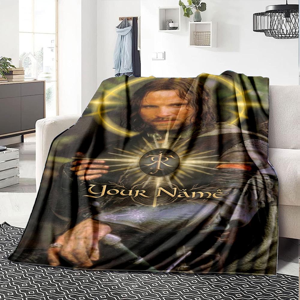 Lord Rings Customize Text Blanket Gift Customizable Blanket Soft & Cozy Versatile for Nap Chair Bed Couch Ideal for All Seasons