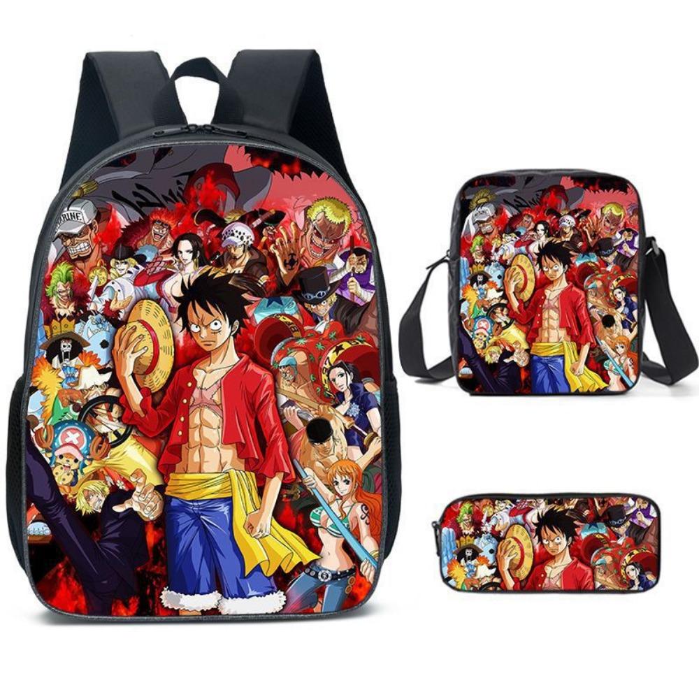 ONE PIECE Cross-border trendy backpack European and American retro schoolbag third grade~ fourth grade bag