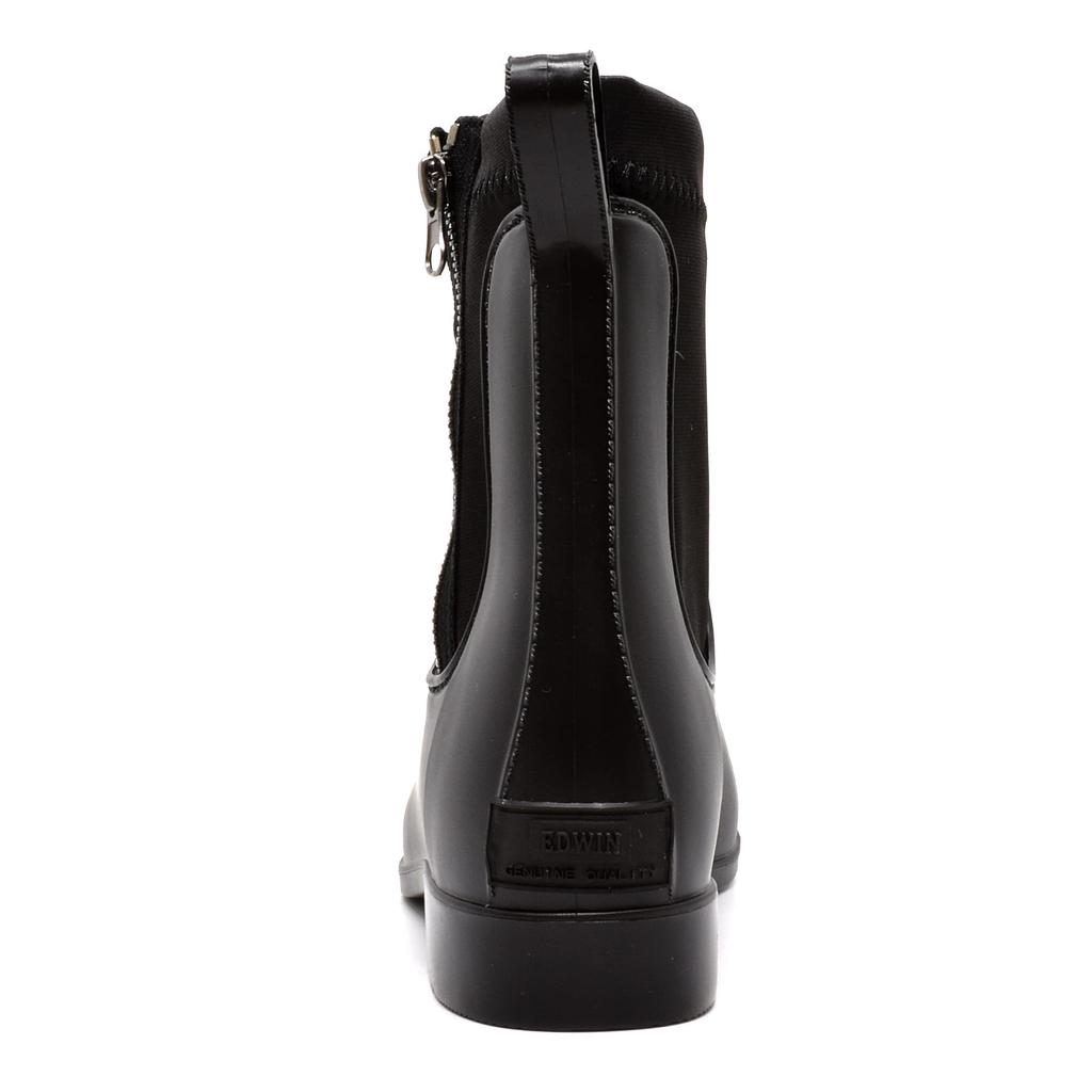 Edwin Zipper Rain and Easy to Walk 9335150000 Women's Boots, Stylish, Lightweight, in, Black,