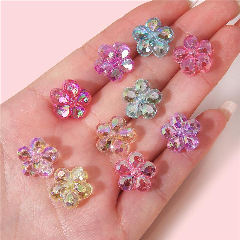 Large Shining Flower Acrylic Beads for DIY Jewelry & Earrings
