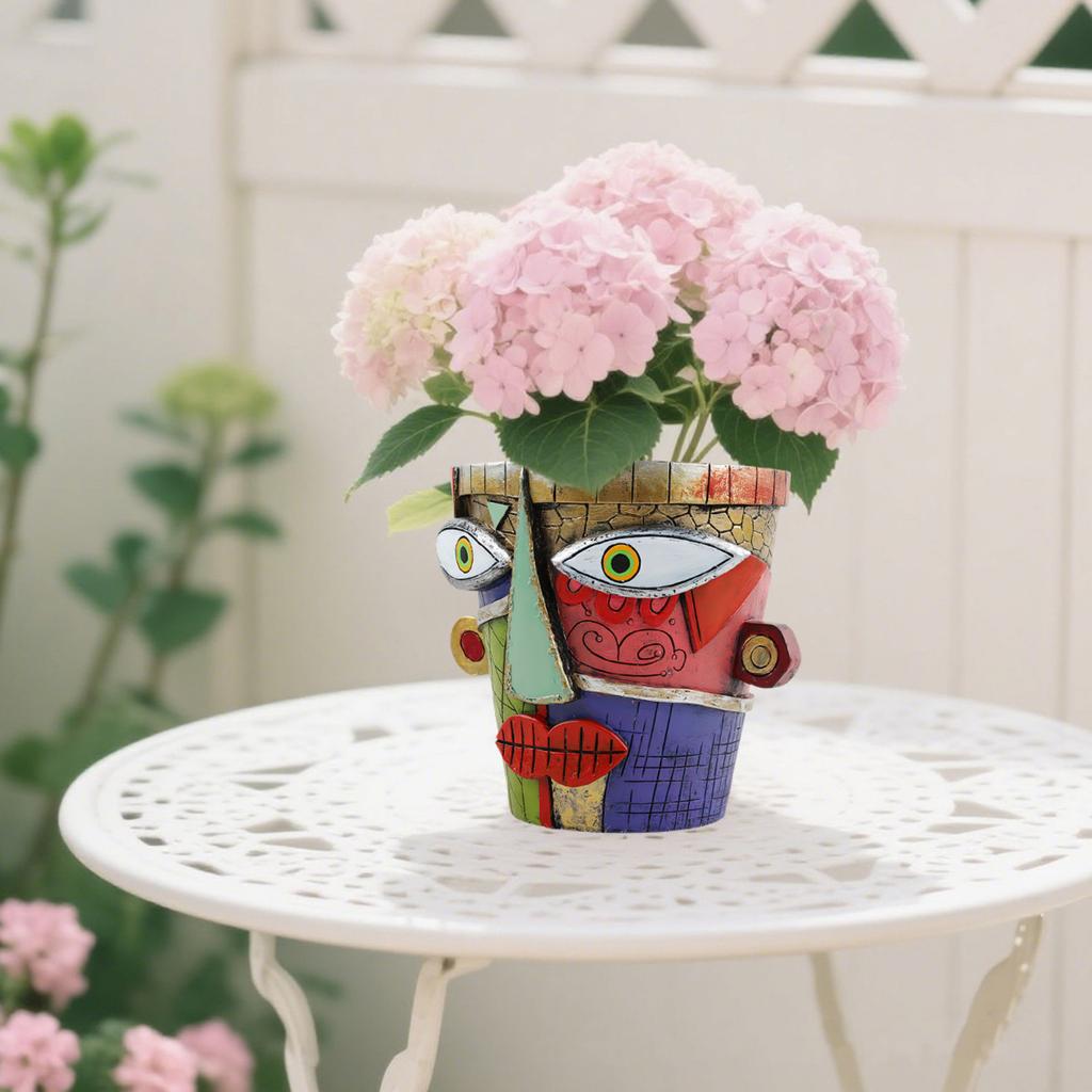 Picasso-Inspired Abstract Face Flower Pot - Brutalism Planter With Sculptural Art For Home Decor & Planting