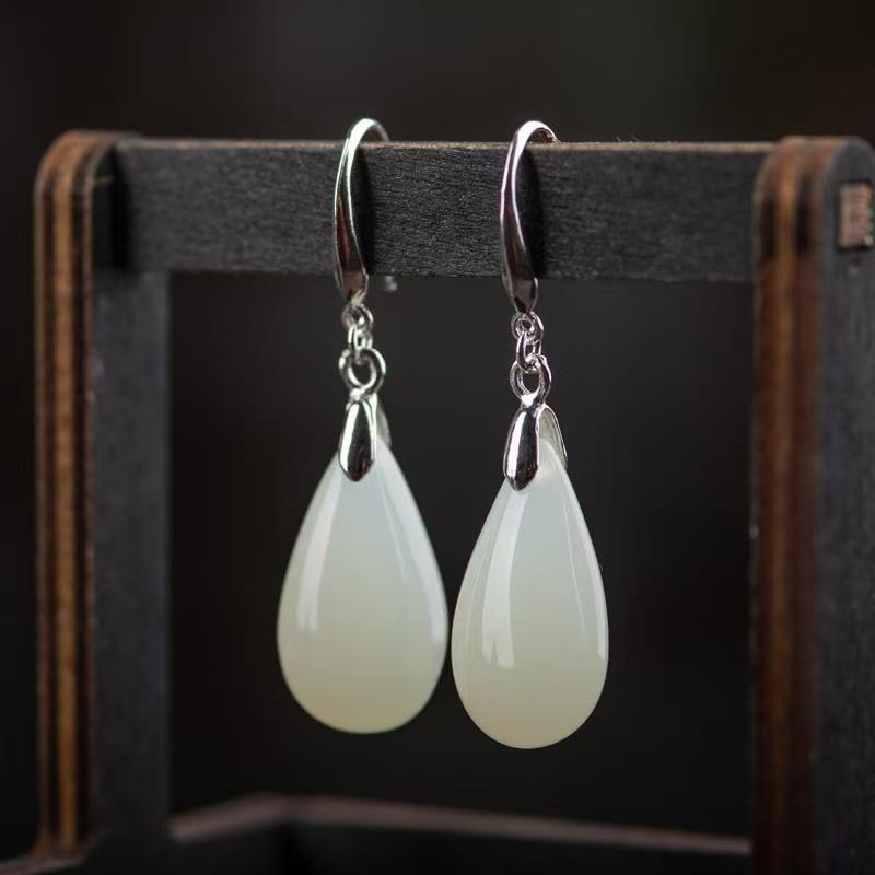 Elegant Silver Water Drop Earrings: 2026 Chinese Style, Retro Temperament