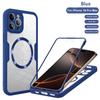 For IPhone 16 15 14 11 12 13 Pro Max 360° Fully Protected Double-sided Magnetic Cases For Magsafe Wireless Charge Protect  Cover
