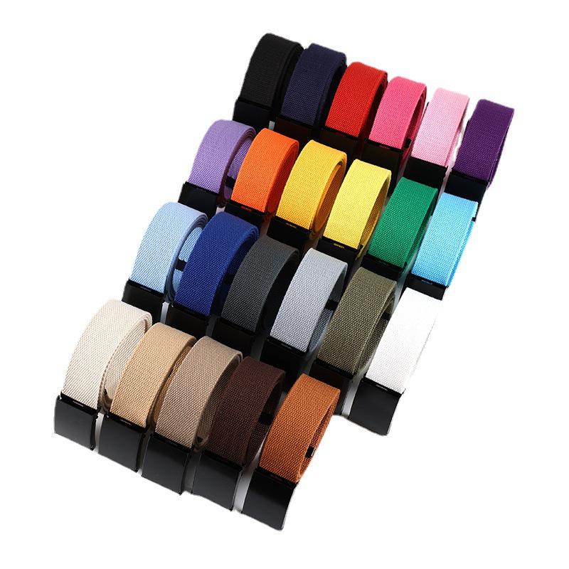 Canvas & Leather Multi-Color Casual Waist Belt - Stylish, Easy-to-Match Accessory for Students