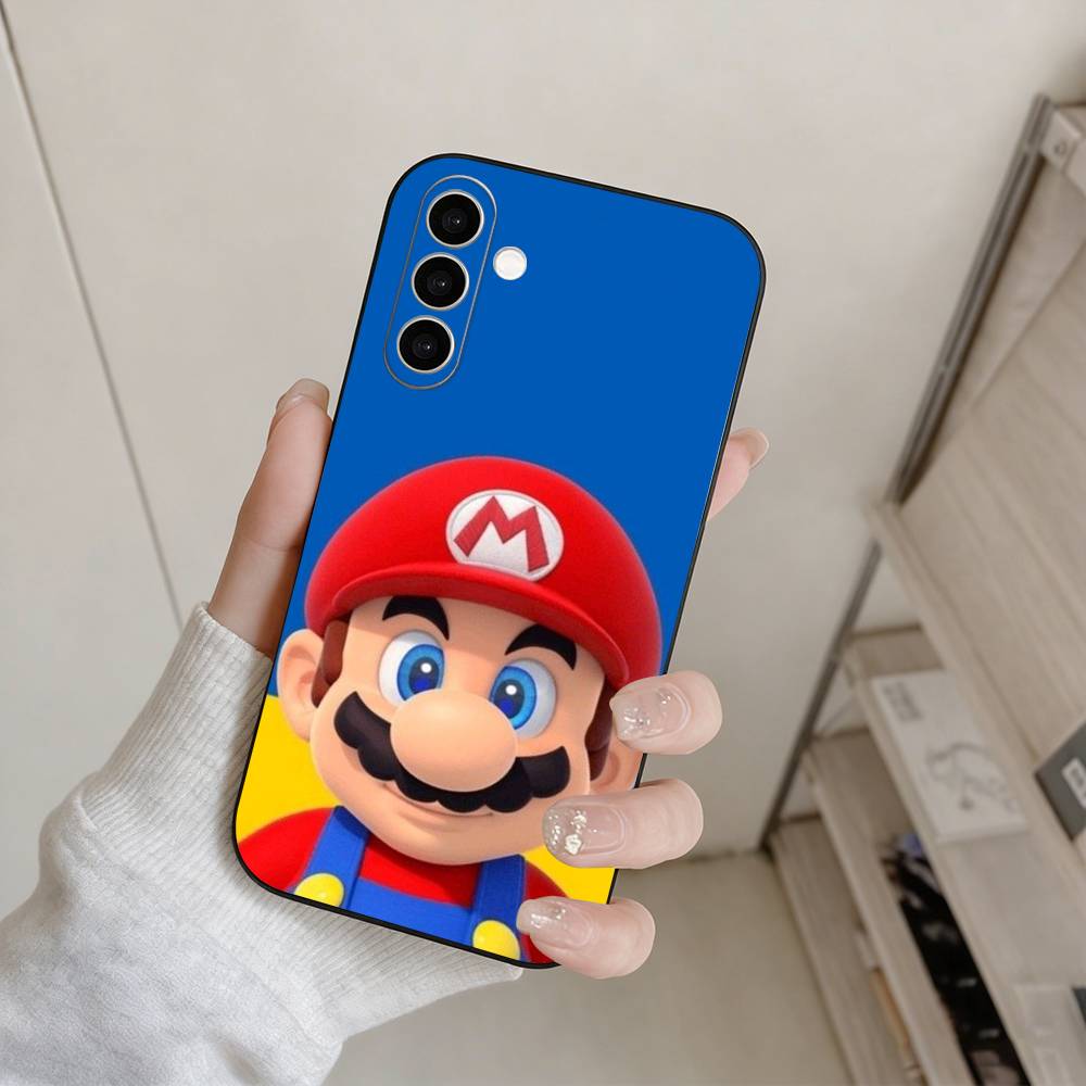 Cartoon Super M-MarioS Bros Phone Case For Samsung Galaxy A73,A72,A71,A70,A53,A52,A51,Others Soft Black Cover