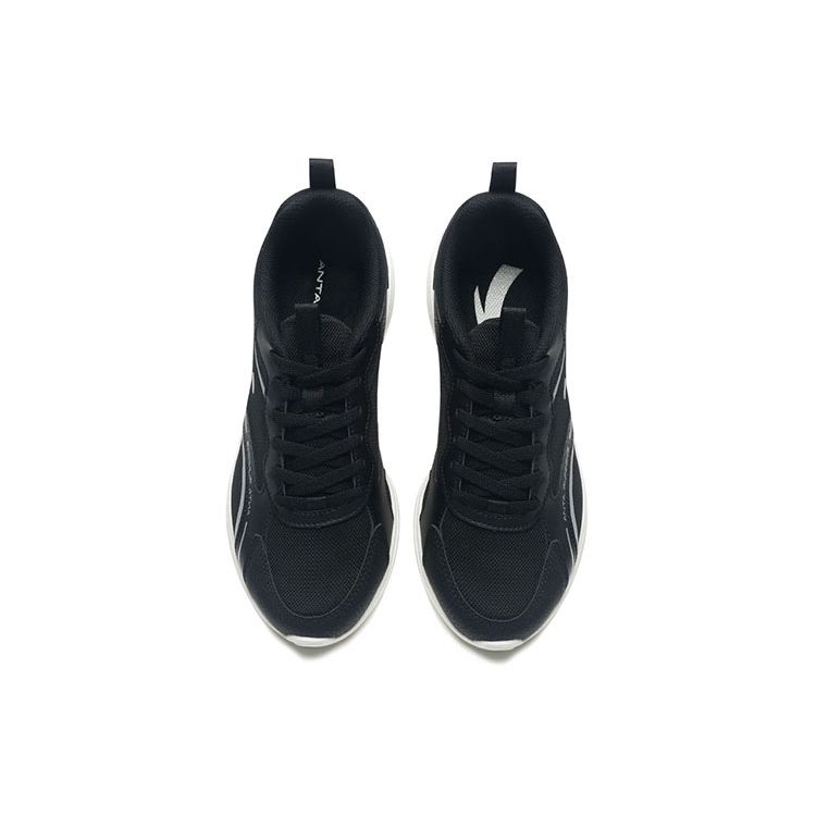 Anta Breathable Lightweight Low-Top Running Shoes Men sneakers Black Silver 912415525-5