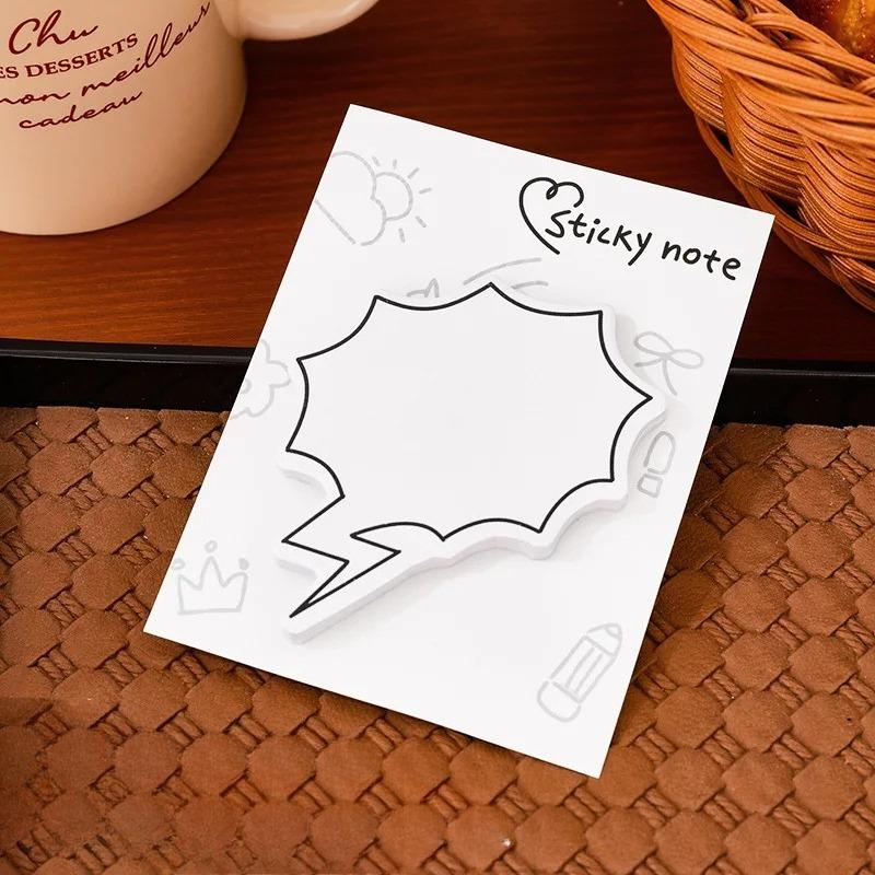 30 Sayfa Kore Sevimli Diyalog Kutusu Not Defteri Beyaz Basit Çizgili Stil Öğrenci Notu Ofis Okul Kırtasiye Mesaj Kağıdı