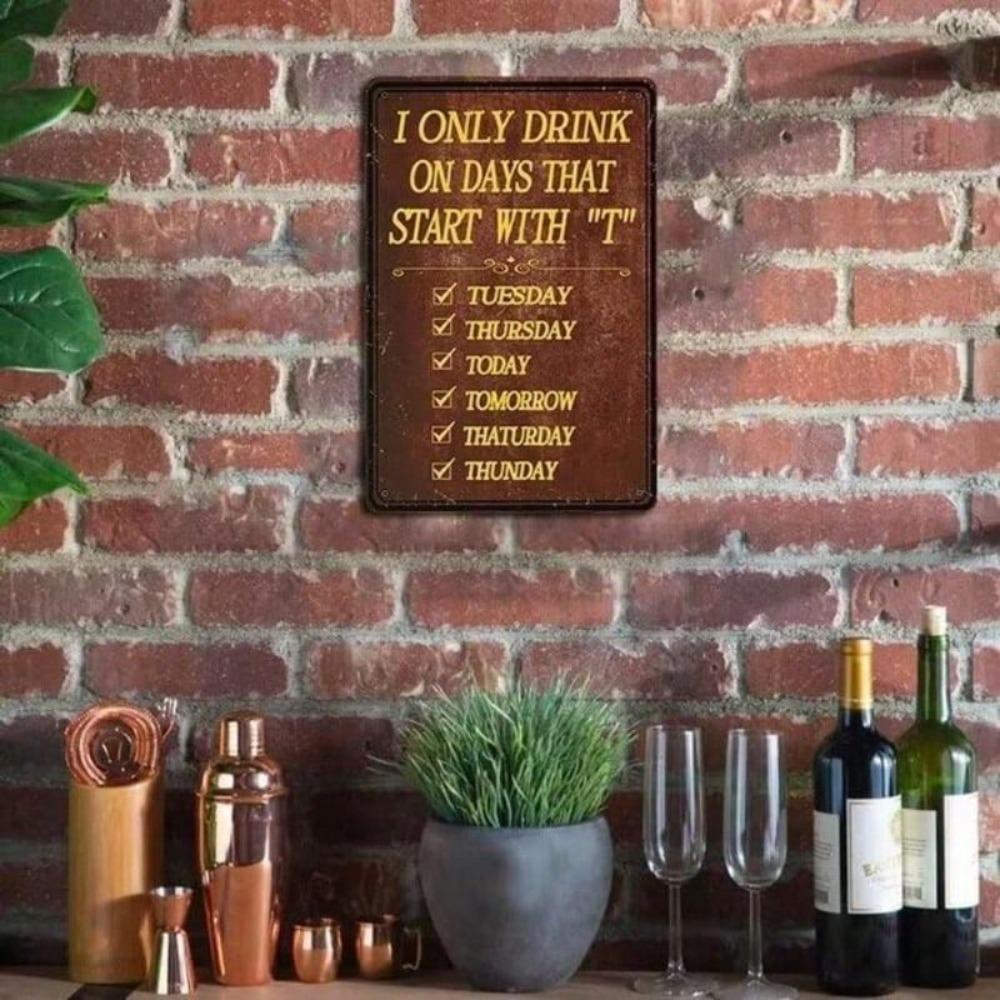 Funny Dri Vintage Metal Poster for Bar Wall Decor