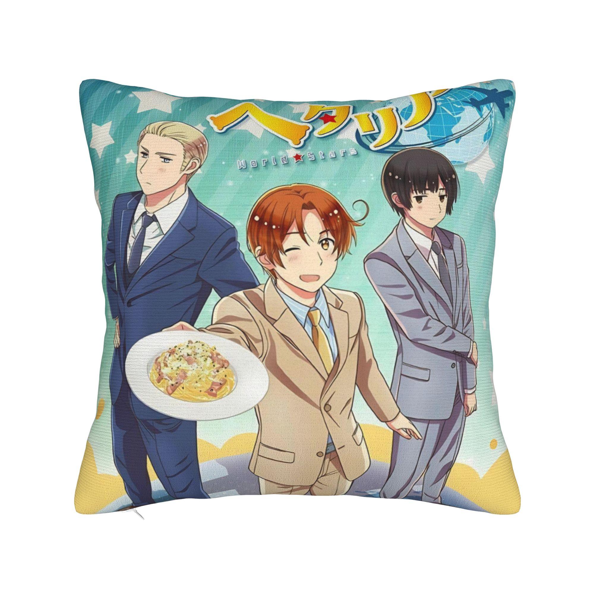 

Hetalia Axis Powers Anime Pillowcases Merch Printed Cushion Cover Gift Pillow Case Cover Home Multi-Size 16x16Inch