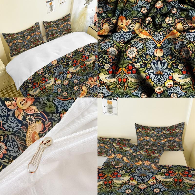 Flower Series 3D Digital Printing Three-Piece Bedding Kit Bed Sheet Quilt Cover