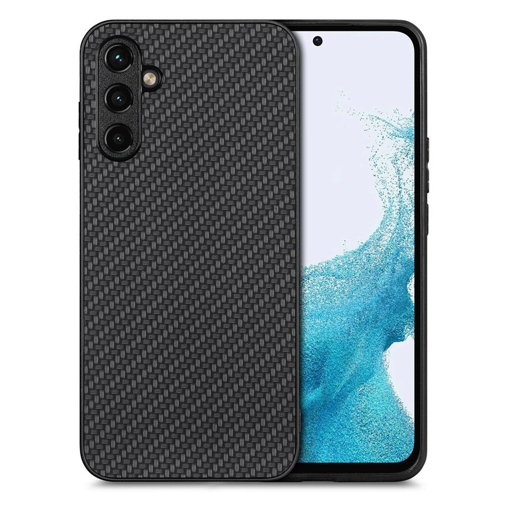 

Чехол с карбоновым узором для Samsung Galaxy A56 A55 A54 A53 A52 A36 A35 A34 A33 A73 A25 A26 A15 A16 A17 Кожаная задняя крышка Чехол Galaxy A12 чёрный